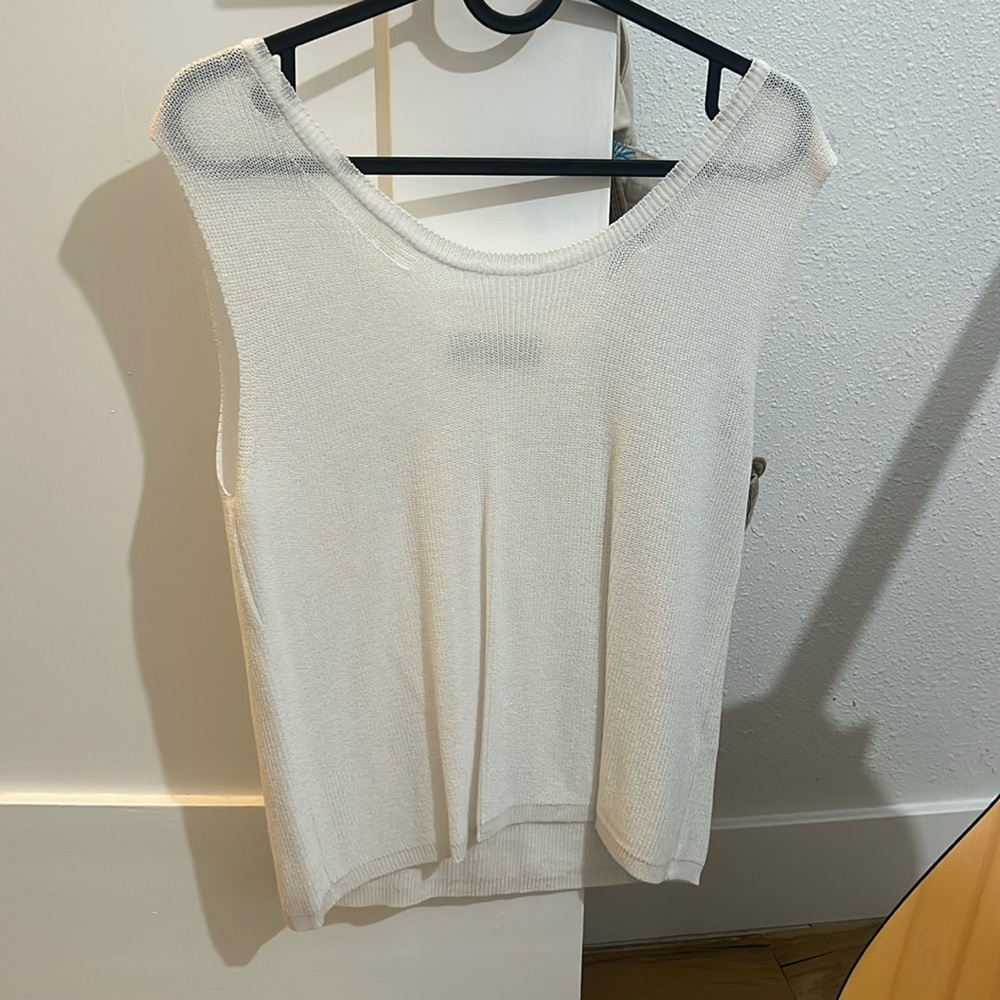 White knit blouse